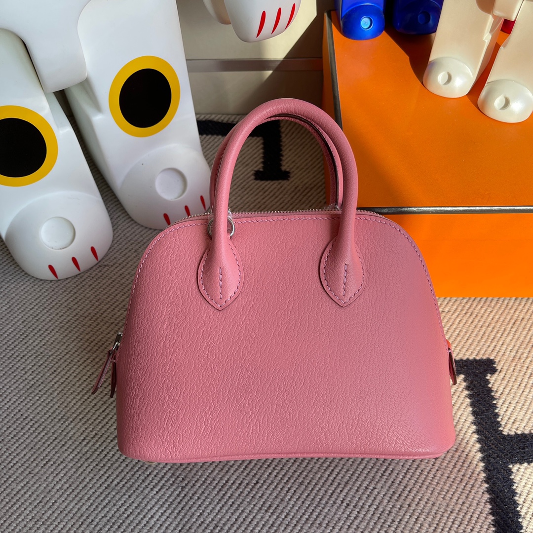 에르메스 미니 볼리드백 핑크 은장 염소가죽